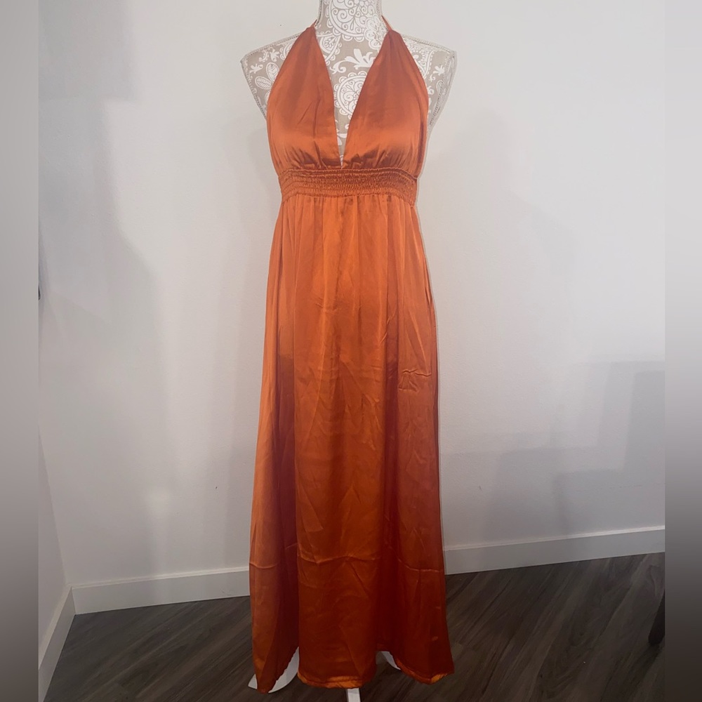 Orange Silk Summer Dress